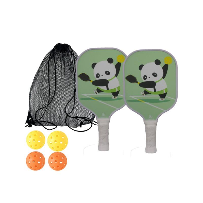 Kids Pickleball Paddle Set With 4 Balls Net Bag Lightweight Honeycomb Composite Outdoor Family Sport