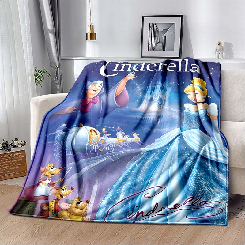 6 Größen Prinzessin Cinderella Cartoon Weiche Flanell Flauschige Decke Campingdecke für Kinder Sofa Überwurf Dünne Decke Weibliches Geschenk