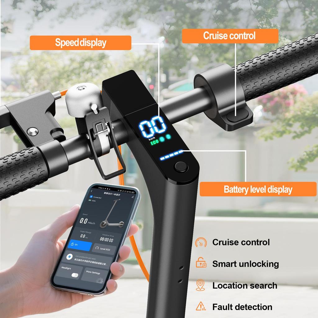 Elektrikli Scooter Yetişkin, 30-35km Menzil, 8.5" Ultra Hafif Katlanabilir E Scooter, 350W Motor, 3 Hız Modu, TODIMART T3 Yetişkinler ve Gençler İçin, Akıllı Uygulama
