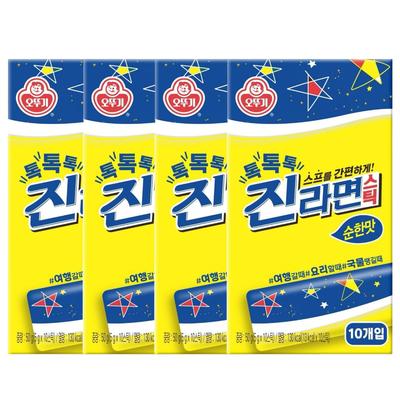 Ottogi Tok Tok Tok Jin Ramen Pulverstick Mild Smak Bärbar Kryddbas 10 st 50g Förpackning om 4