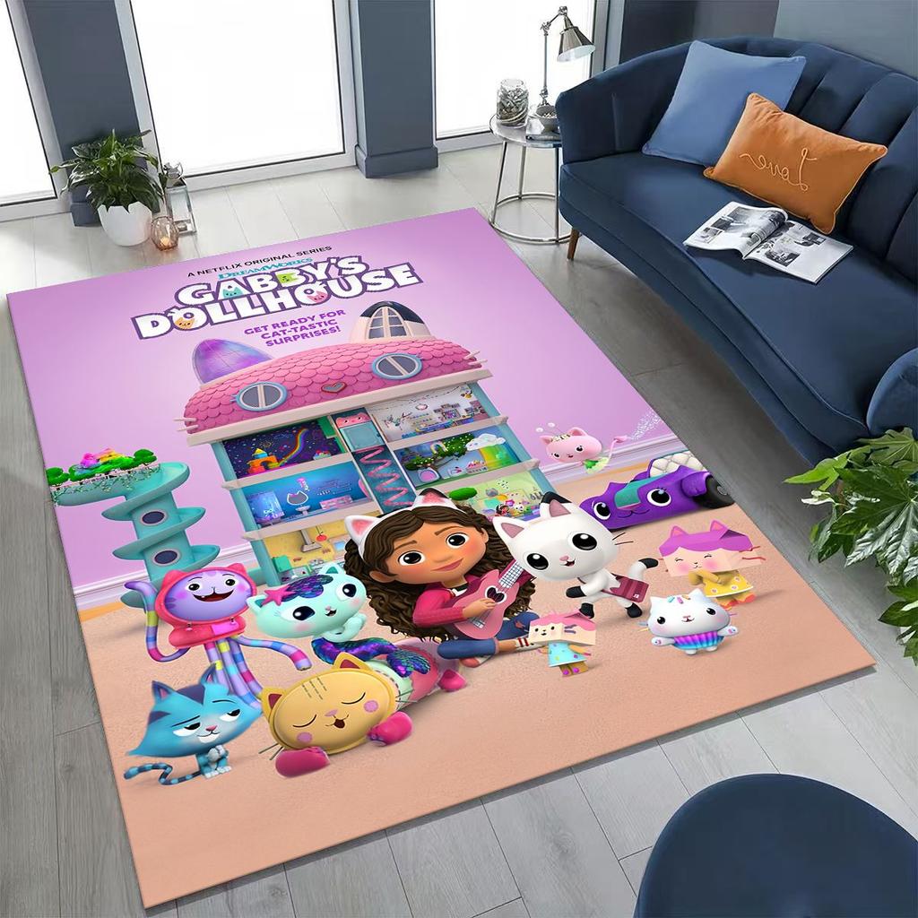 27 Style Cartoon Gabbys Dollhouse Girl Gift Rug for Bedroom Living Room Sofa Home Doormat Decor, Large Kids Non-slip Floor Mat