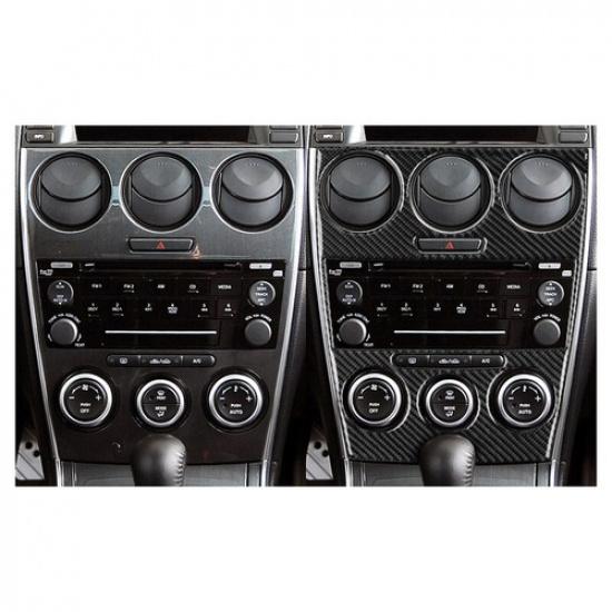 Carbon Fiber Central Control Dashboard Cover Sticker For Mazda 6 2006 2007 2008