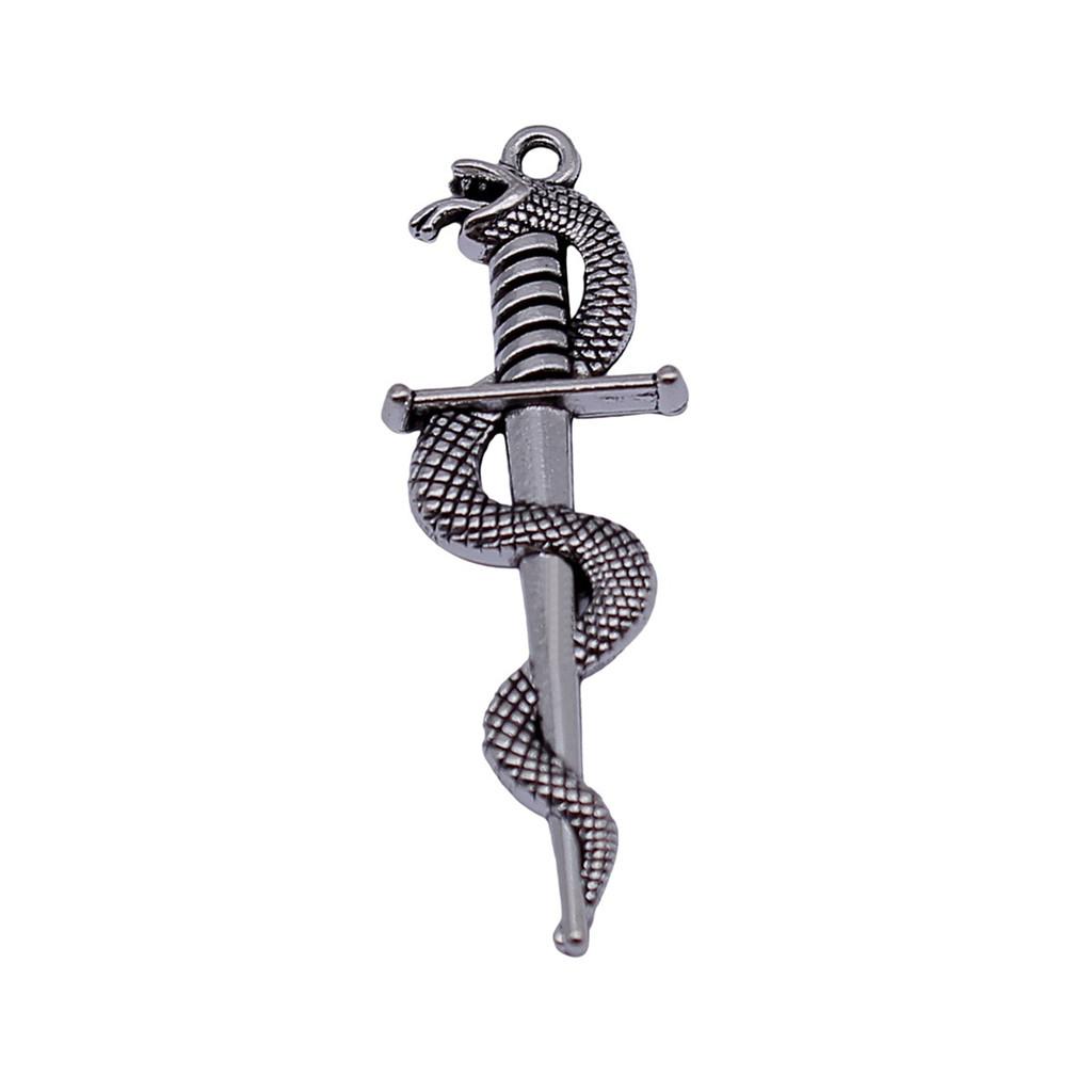 Cobra Snake Charms Antique Bronze Silver Pendants For DIY Bracelet Necklace Jewelry