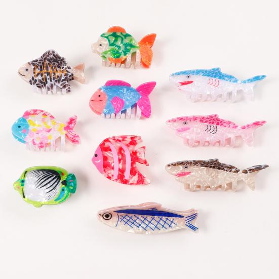 Hair Claw Marine Animal Shape Back Head Hair Clip Anti-slip Teeth Strong Grip Shark Hair Clip Versatile Hair Accessory