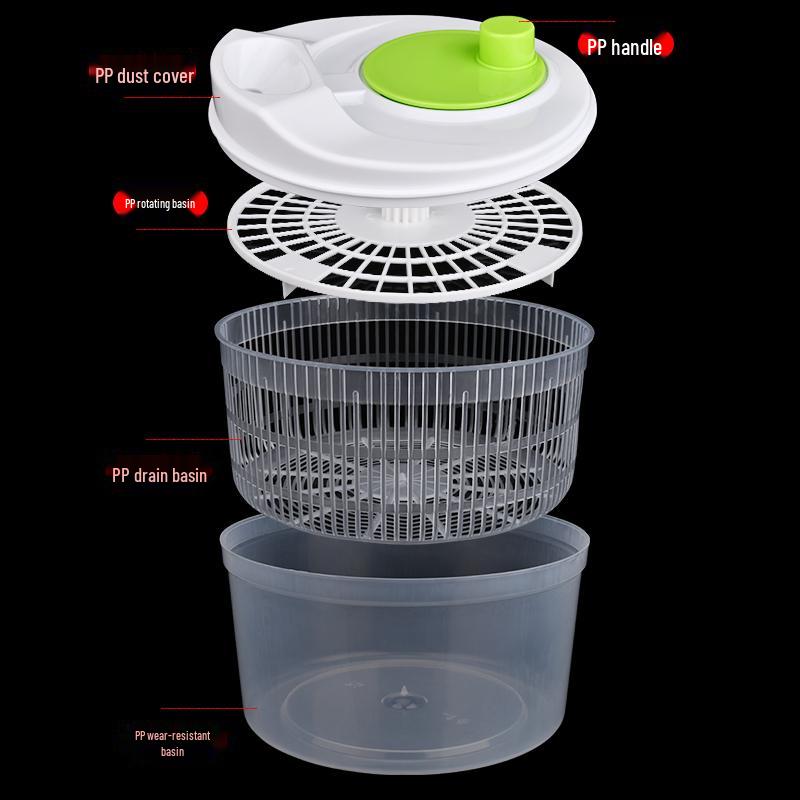 Manual Salad Spinner & Vegetable Dehydrator Basin with Fruit Drainer