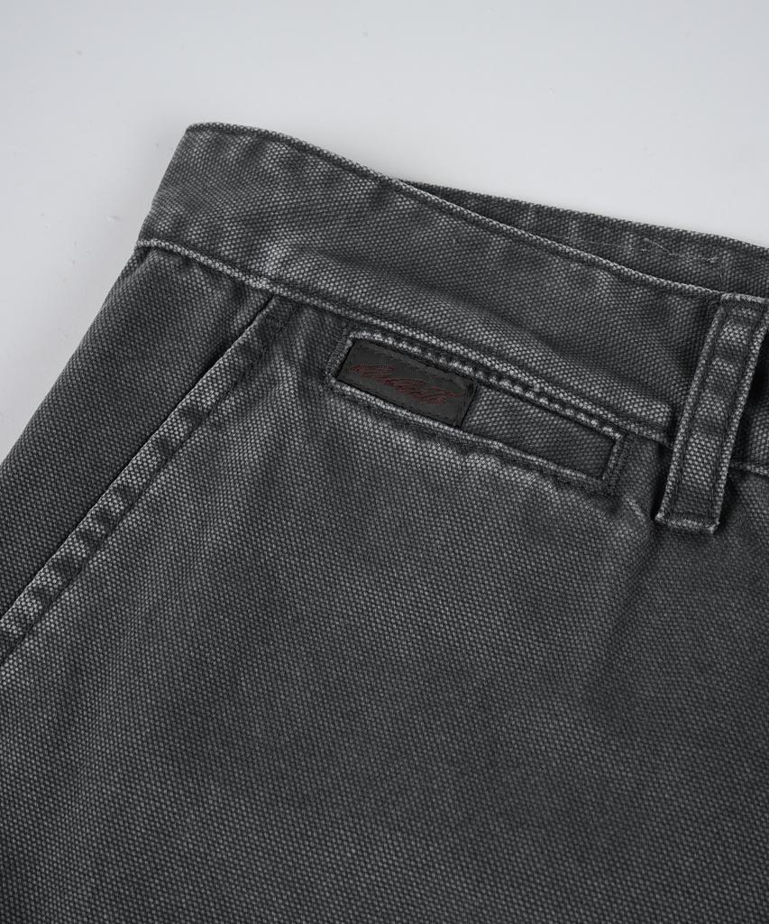 BIRBANTE Garment-Washed Cargo Chino Pants - Dark Grey