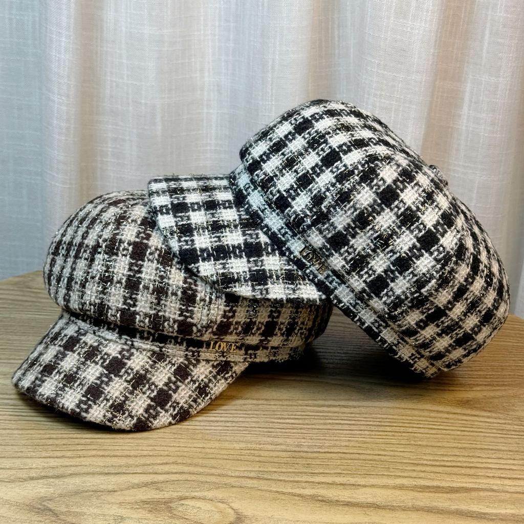 Fashionable Hat for Women Versatile Winter Octagonal Hat for Women with Round Face Spring and Autumn Warm Trend Korean Style British Style