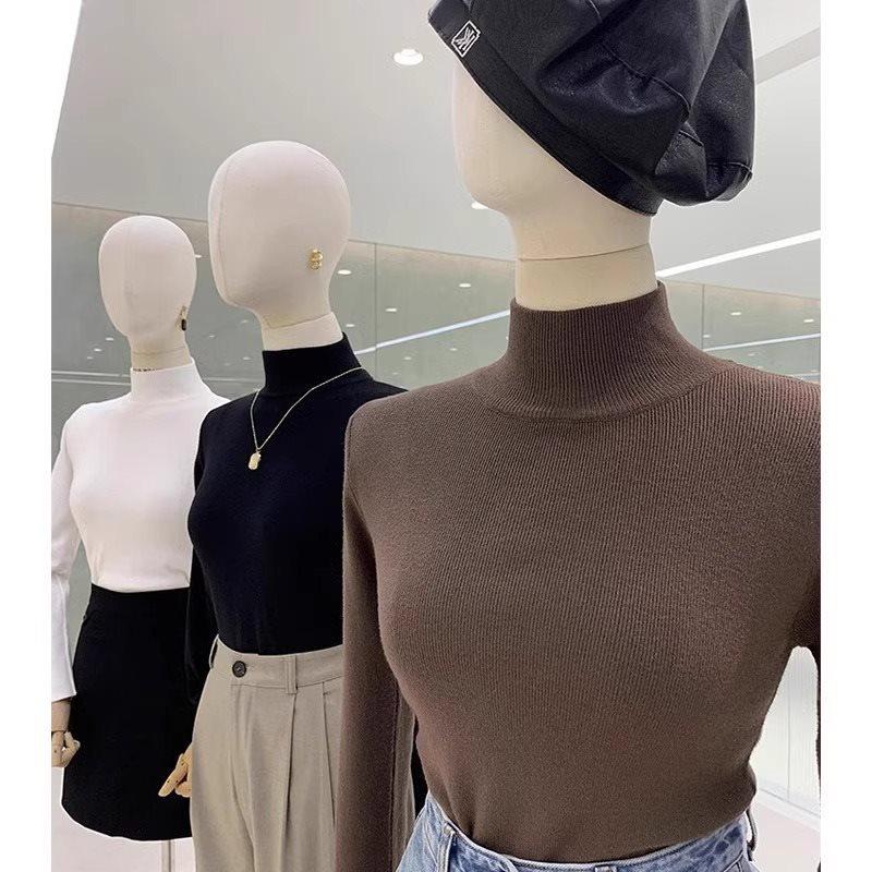

Women s Y2K Soft Knit Semi-High Neck Long Sleeve Sweater - Ideal for Pairing with Coats in Spring and Autumn 2025. L 57.5-62.5kg