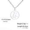 Cazador Walking Cat Kitten Necklace for Women Stainless Steel Round Pendant Animal Chain Necklaces Jewelry 2026 Wholesale New
