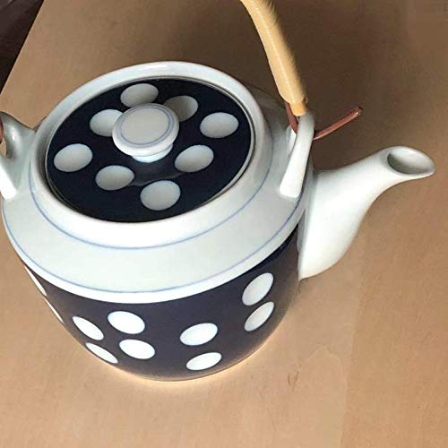 Mizutama No. 8 Earthenware Teapot with Stainless Steel Tea Strainer, Made in Japan