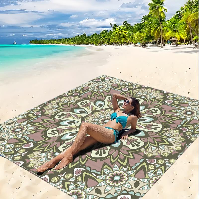 1pc Beach Blanket Waterproof Sandproof Oversized Large Beach Mat Quick Drying&Compact&Lightweight Picnic Mat Vacation Essentials