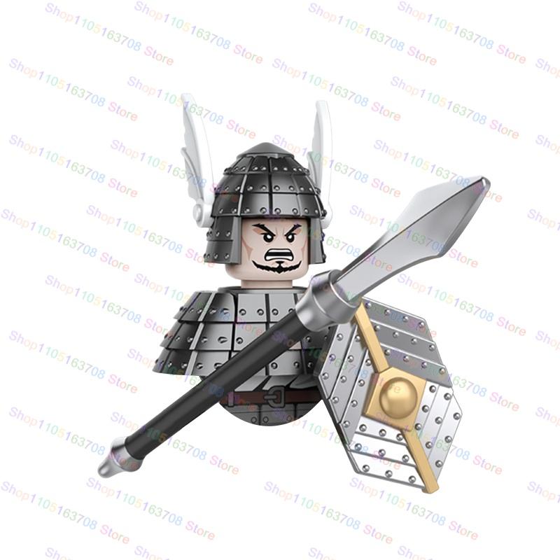 Anime Cartoon Three Kingdoms Cao Cao Sun Quan Liu Bei Characters Building Blocks Accessories Toys Children's Christmas Gift