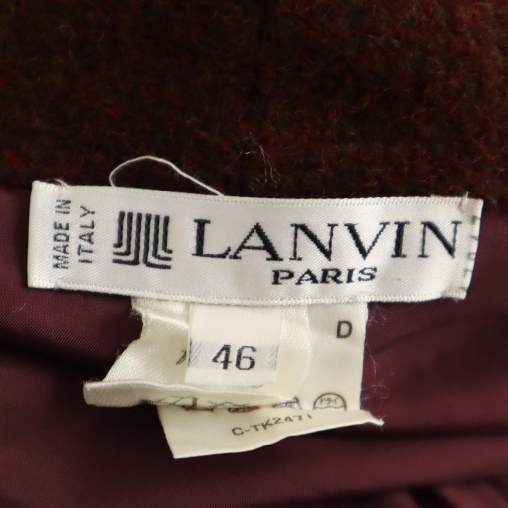 Lanvin 80s Made In Italy Vintage Wool Coat 46 Brown Women Used
