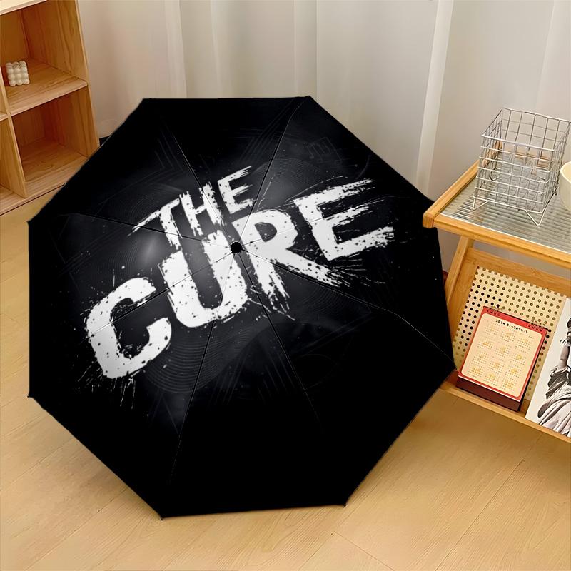 The Cure Print 8?Ribs Automatic Umbrella Wind Resistant Lightweight Folding Umbrella For Outdoor Travel