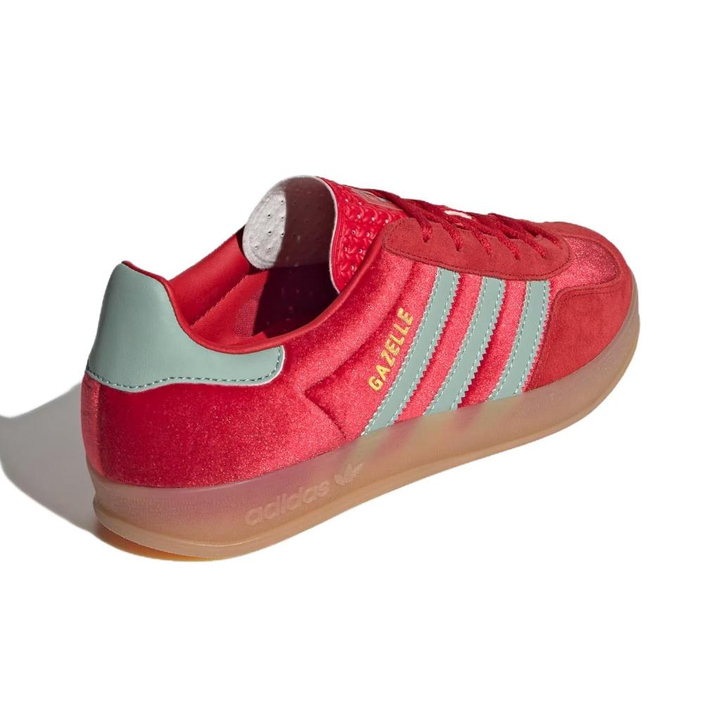 adidas Gazelle Indoor Better Scarlet Green Velvet Women Sneakers Red Hazy-Green Gum IG6786