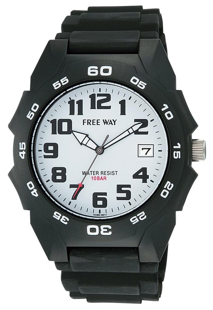 [Q&Q] FREE WAY AA96-0011 Men's Watch, Black