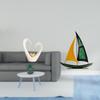 Minimalist Heart And Sailboat Sculpture Decorative Figurine Modern Iron Ornament for Living Room