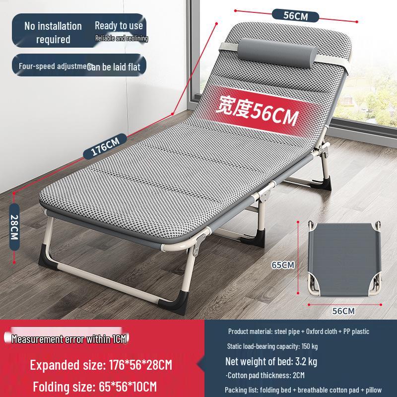 Multi-functional Folding Single Bed: Portable Recliner for Home, Office, and Camping Naps