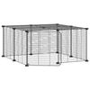3114054 vidaXL Cage animaux de compagnie à 12 panneaux et porte Noir 35x35 cm
