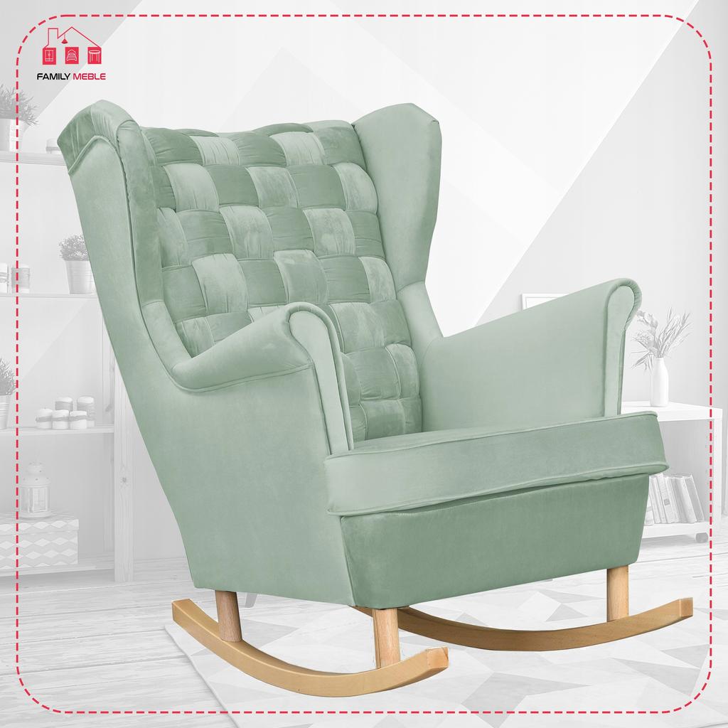 Carol Rocking Chair, Scandinavian, Family Meble, Light Mint