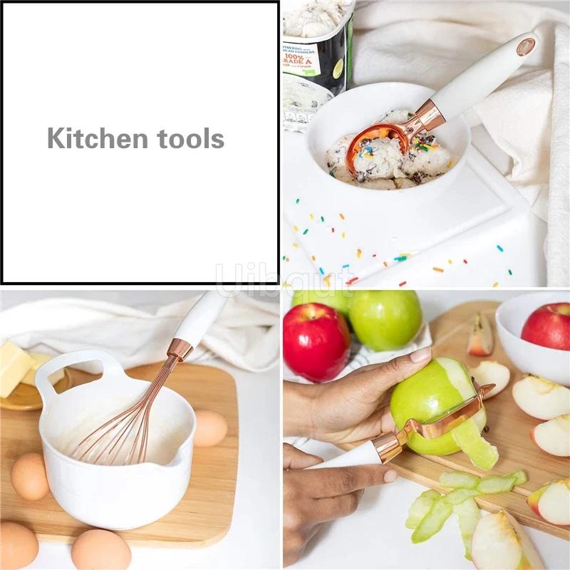 Trinket Set Kitchen Tools Accessories Gadgets Garlic Press Grater Kitchen 7-piece Set Rose Gold Baking Tool Whisk Egg Mix Tool