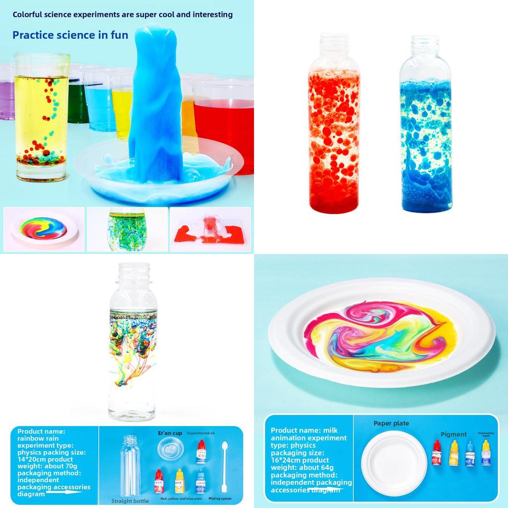 Childrens Diy Science Experiment Kit With Simulated Rainbow Rain And Volcanic Eruption For Educational Play