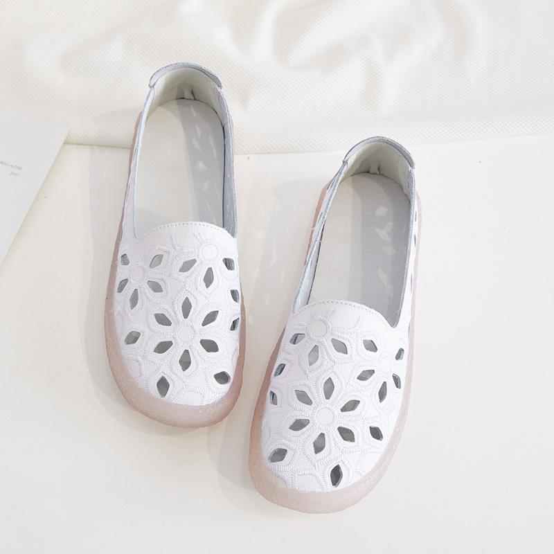 New Moccasins Women Flats 2024 Autumn Woman Loafers Genuine Leather Female Shoes Slip On Ballet Bowtie Women's Shoe Size 35-43