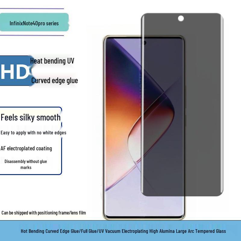 Infinix Note40 Pro+ Curved Tempered Glass Screen Protector with UV Edge Privacy Film