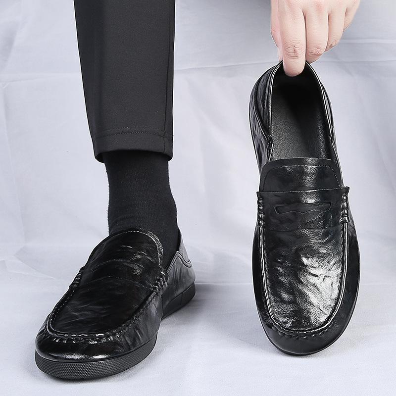 2025 new Doudou shoes men's shoes loafuchao shoes men's Korean version versatile one-pedal driving casual leather shoes