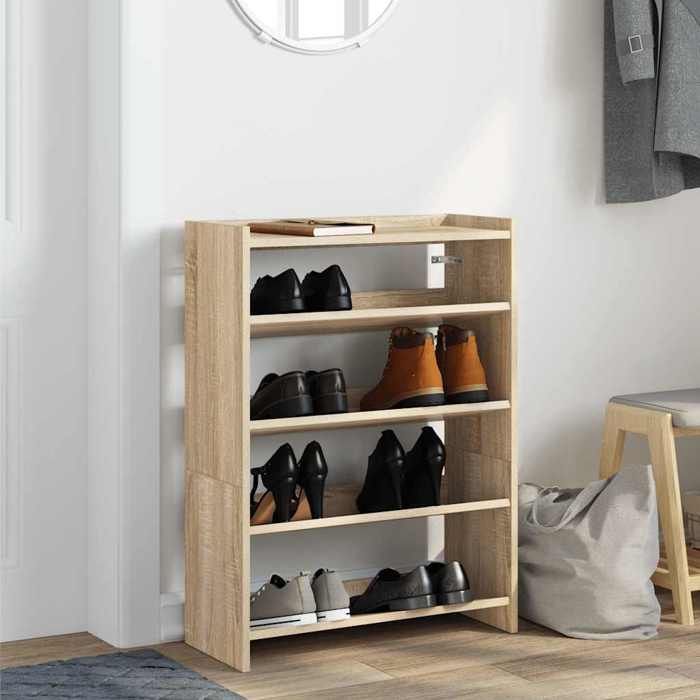 VidaXL Shoe Rack Sonoma Oak 60x25x81 Cm Engineered Wood 859880