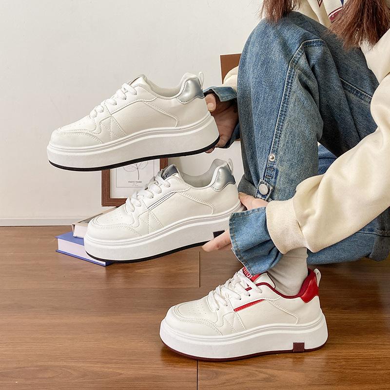 Fashion New Breathable Little White Shoes 2025 Spring and Autumn Height Increase Platform Casual Korean Version Wear-resistant Ins Tide College Boar