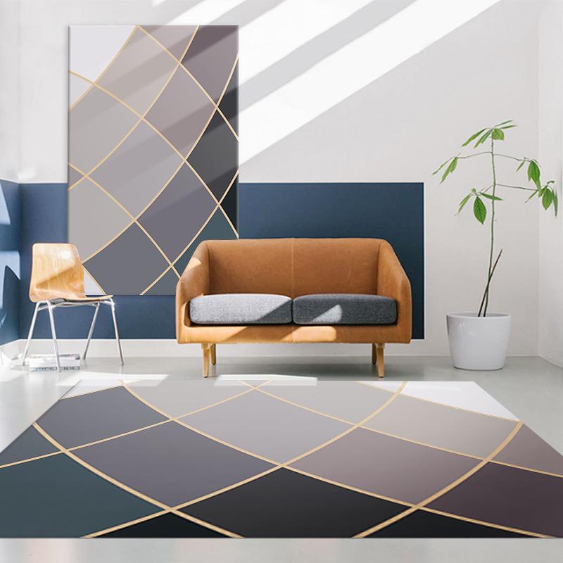 Nordic Geometric Carpet Living Room Coffee Table Mat Sand Blanket Bedroom Bedside Blanket 3D Printing Splicing Carpet Floor Mat