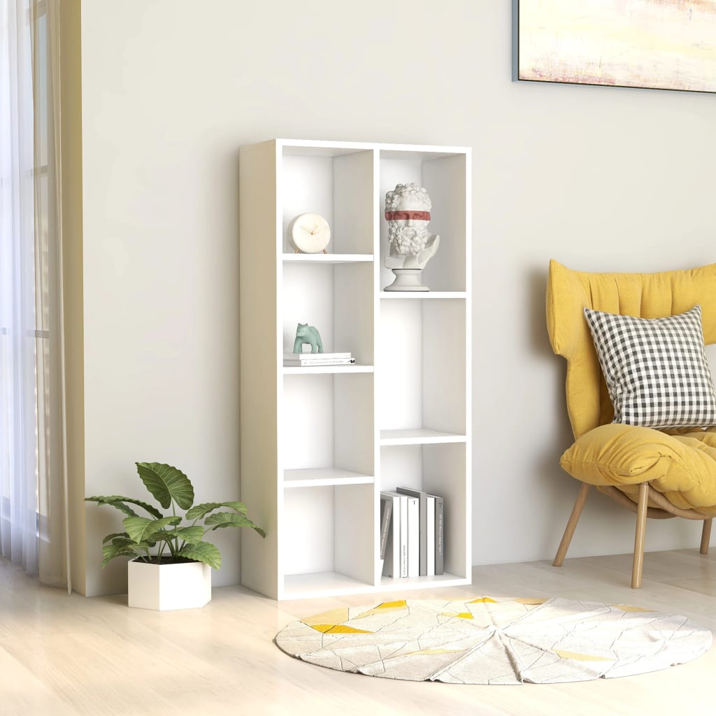 Bookshelf White 50 * 25 * 106 Cm Engineered Wood
