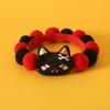 Pet Plush Ball Collar for Cats Dogs Cute Hair Ball Necklace with Pumpkin Ghost Charm Decoration Pet Halloween Costume Accessory