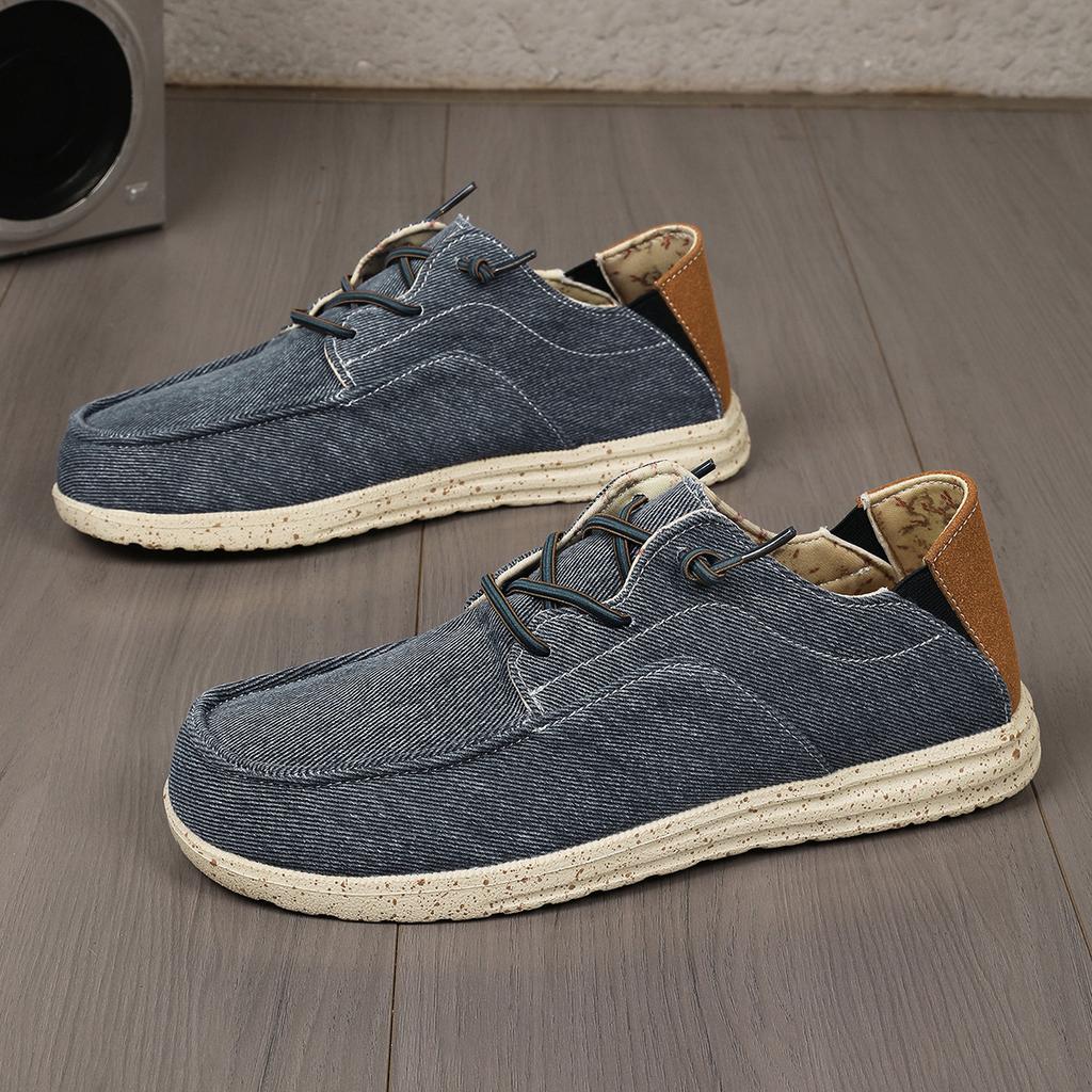 Large size 48 men's shoes Amazon casual loafers men's breathable and light lazy one-pedal light canvas shoes