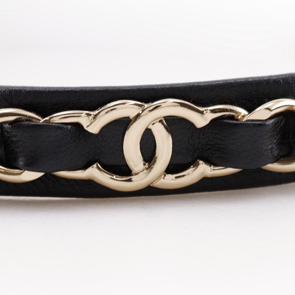 CHANEL Katyusha Other accessories COCO Mark Chain Black / Silver lambskin Women Used