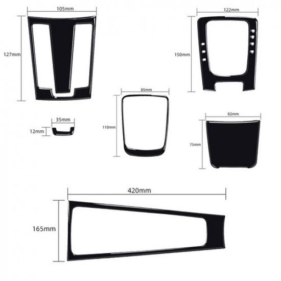 6Pcs Glossy Piano Black Console Gear Shift Cover Trim For Porsche 718 Boxster
