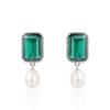 Silverstone S925 Silver Crystal & Pearl Dangle Earrings - Women's Retro Christmas Gift