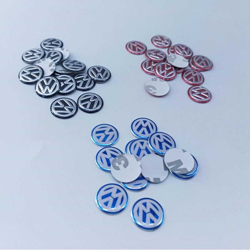 hijk1 5Pcs VW Car Key Stickers Aluminium Badge Auto Accessories For Volkswagen GTI Polo Golf Arteon Tiguan Touareg CC Amarok ID.3 ID.4