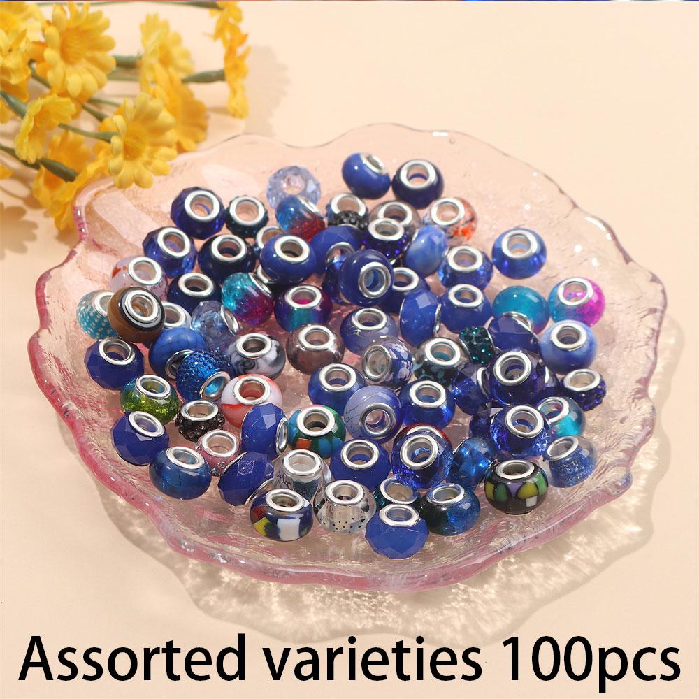 30/50/100 pieces of bracelet jewelry production: loose large hole beads, 15mm European pen beads, interval charm light beads, DIY jewelry production
