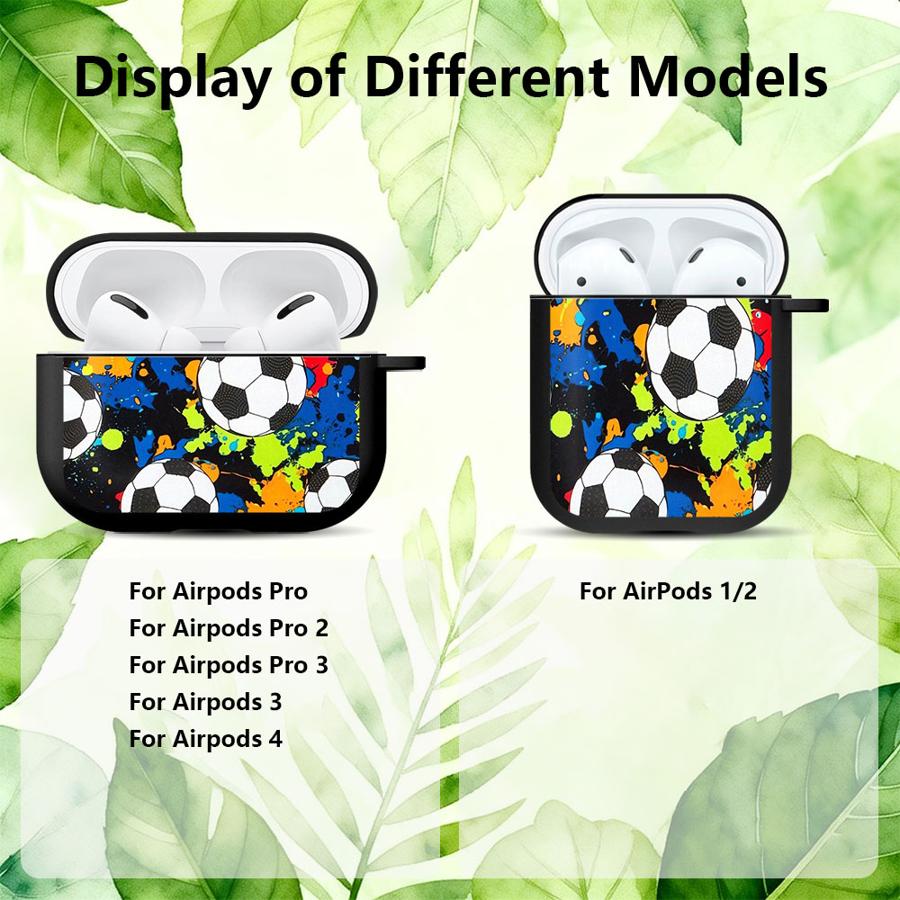 Colorful Cartoon Football Earphone Cases Cover Case For Airpods 4 Pro3 2 1 Pro 3 Pro2