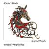 Vintage Hollow Out Handsome Horse Brooch Crystal Badge Pin Jewelry Accessory