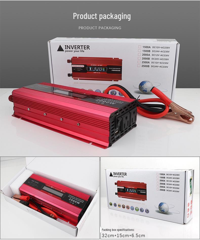 Little Genius 2000W Car Inverter 12V to 110V/220V with LCD Display