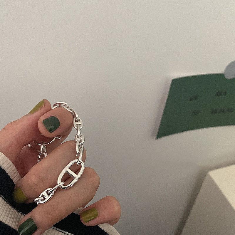 Korean Retro Nose Bracelet for Women - 925 Silver Simple Hip Hop Jewelry Trend