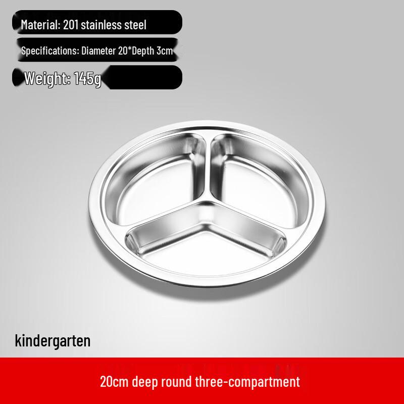 304 Stainless Steel Segmented Lunch Tray