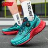 Men'S Running Carbon Plate Sports Shoes With Rotating Buckle Carbon Plate Women'S Non-Slip Athletic Sneakers Jogging Footwear