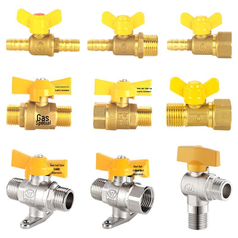 Thickened 4-Point Gas Ball Valve for Natural Gas and Water Heaters, Internal/External Thread.