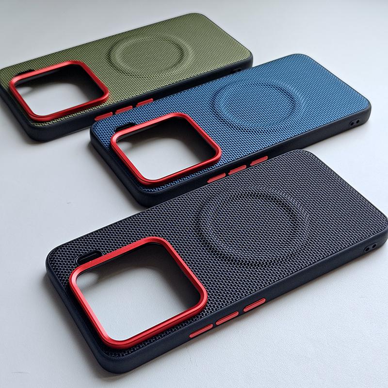 Magnetic Soft TPU+Nylon Back Case For Xiaomi 15 15S Pro Shockproof Matte Luxury Skin Cover Funda Anti-Fingerprint Shell Bumper