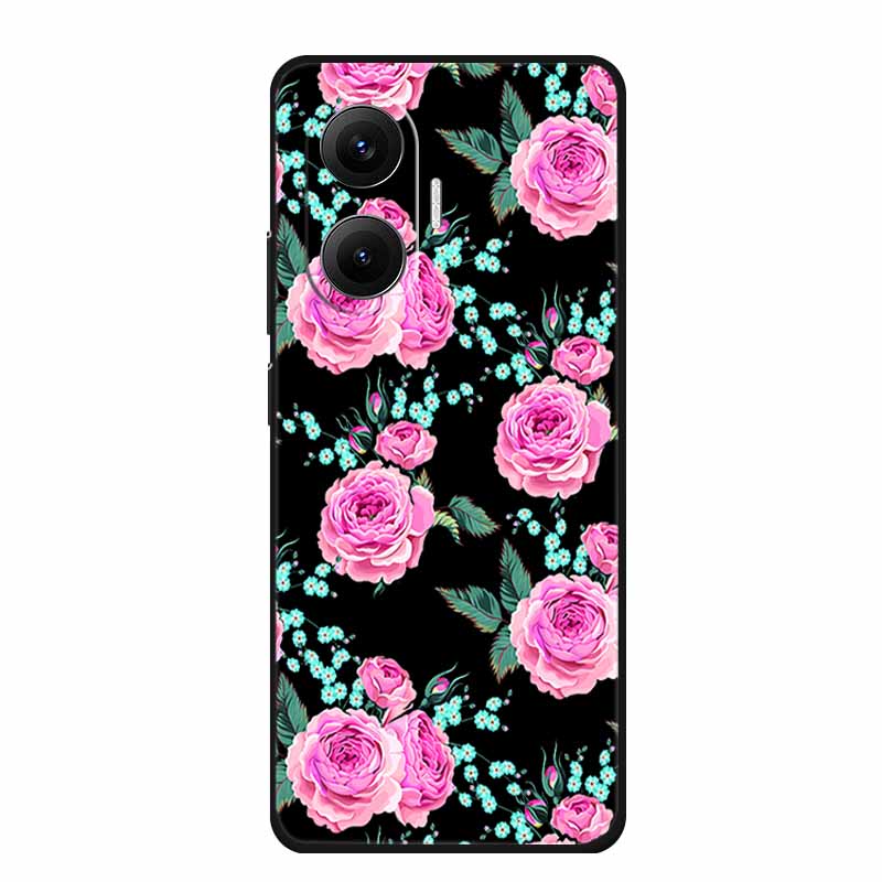 Black Silicone Case For Redmi Turbo 4 Pro A5 4G Case Cartoon Cat Soft Back Cover For Xiaomi Poco X7 Pro C71 Poco M7 4G Plus Case