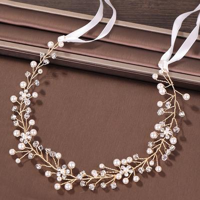 Trendy Gold Perle Kristall Hochzeit Stirnband Tiara Braut Kopfschmuck Haarband Hochzeit Haarschmuck Frauen Haarschmuck Handmade